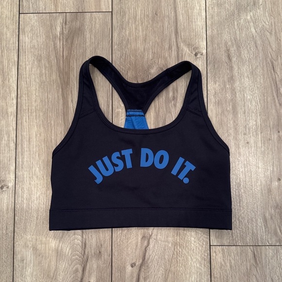 Nike Other - Nike Dri Fit Sports Bra Navy Blue‎ Just Do It Racerback Medium
